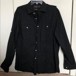 Black & Brown 1826 black button down shirt